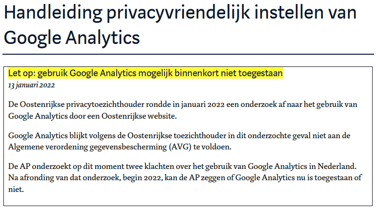 Autoriteit Persoonsgegevens Handleiding Google Analytics